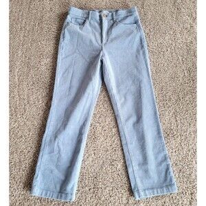 LOFT The Straight High Rise Corduroy Pants Light Blue Size 6 (28 x 27)  Pastel